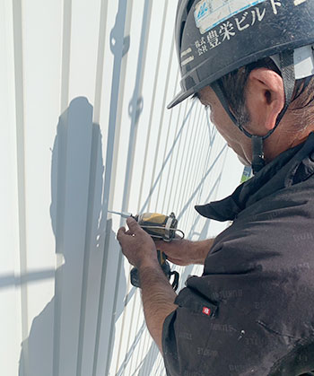 建物をつくる足場工事の施工例